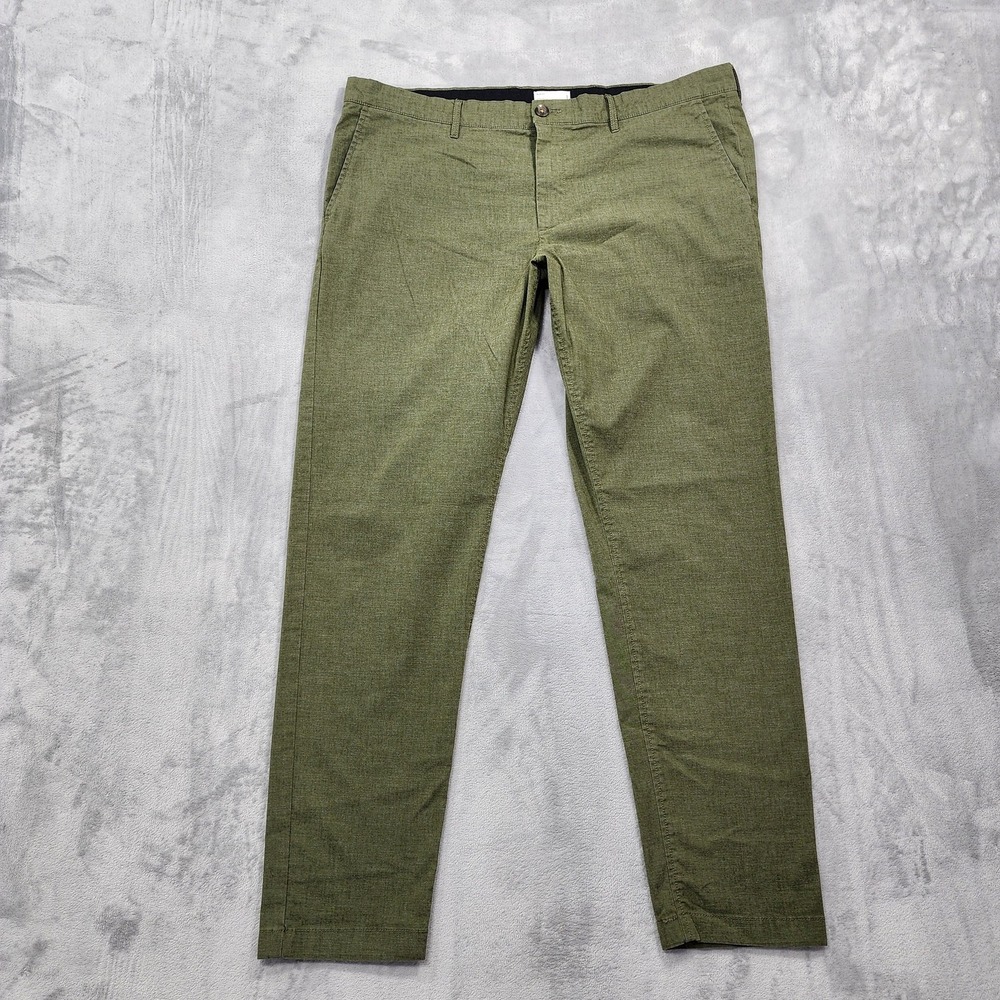Nordstrom Rack Pants Mens 40x32 Green Slim‎ Fit Coolmax Chino Stretch Casual